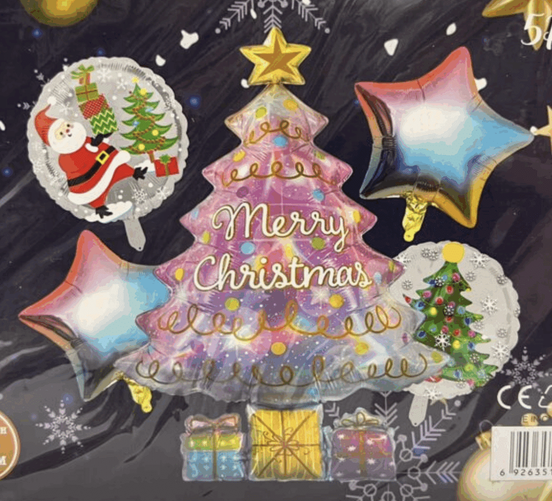 Комплект Балони Merry Christmas - 5 броя