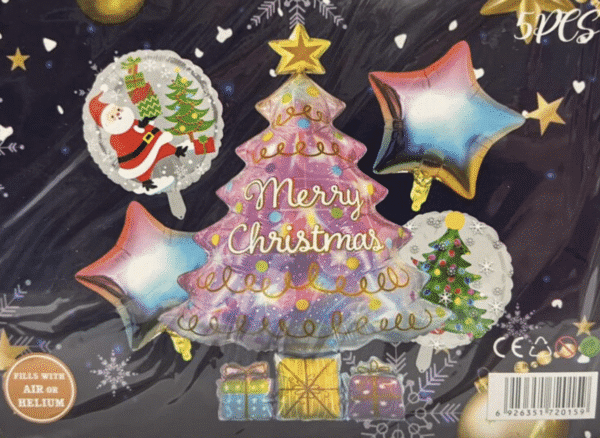 Комплект Балони Merry Christmas - 5 броя