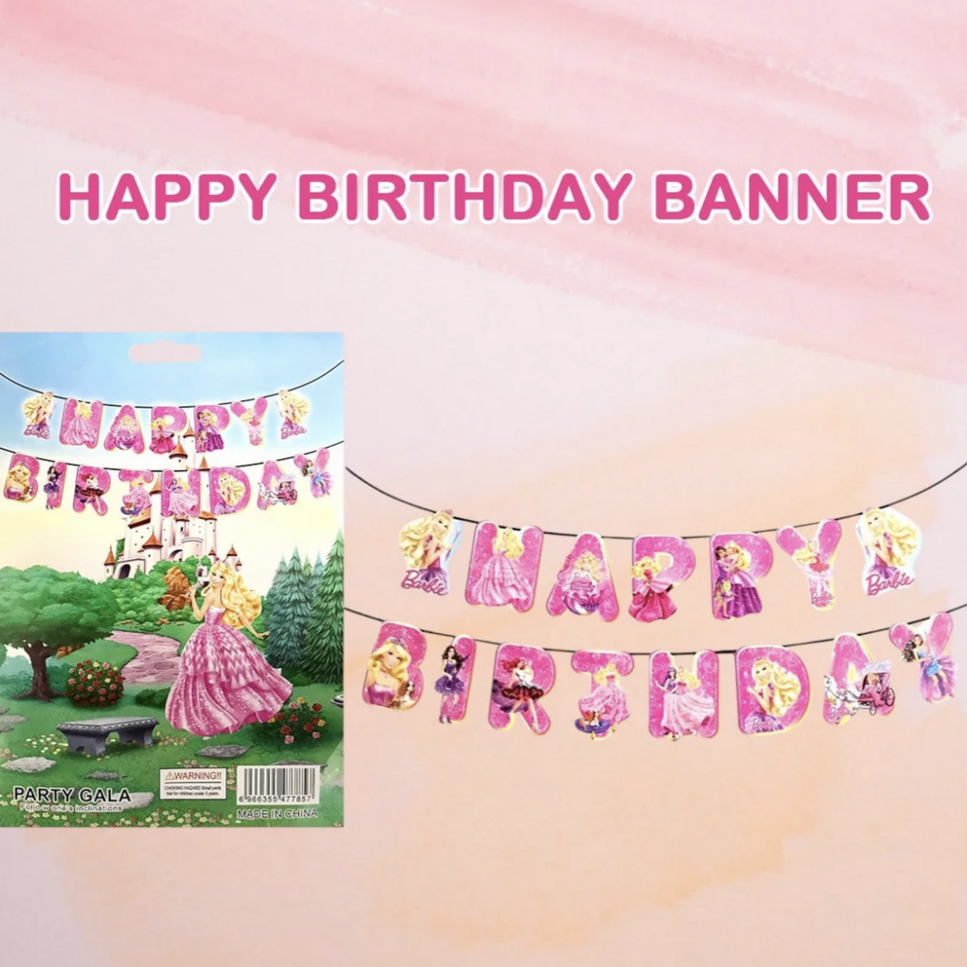 Банер Happy Birthday - Барби ( Barbie)