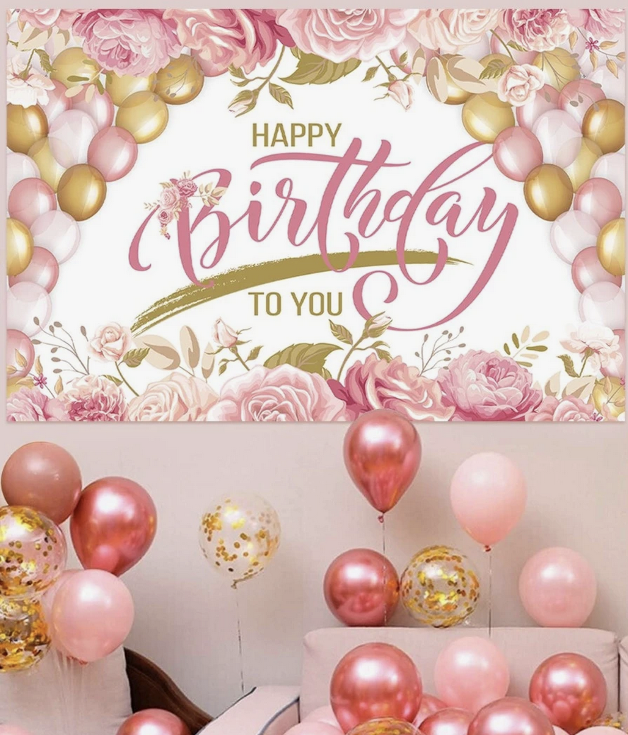 Фон за снимки и декорация - винил Happy Birthday - 150 x 100 см