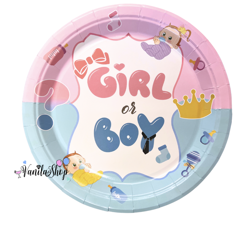 Парти чинии "BOY or GIRL" /10 броя в опаковка/ 23 см