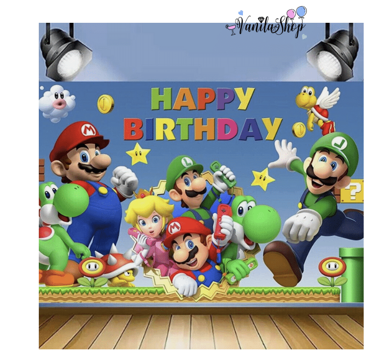 Фон за снимки и декорация - винил Супер Марио (Super Mario)