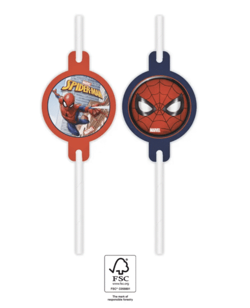 Парти сламки Спайдърмен (Spiderman) - 4 броя