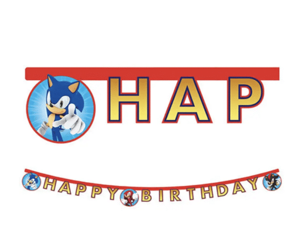 Банер Happy Birthday - Соник (Sonic)