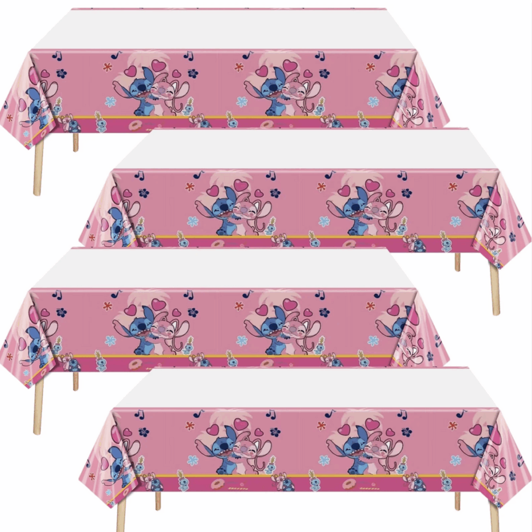 Покривка Стич (Lilo & Stitch) - 180 х 108 см розова