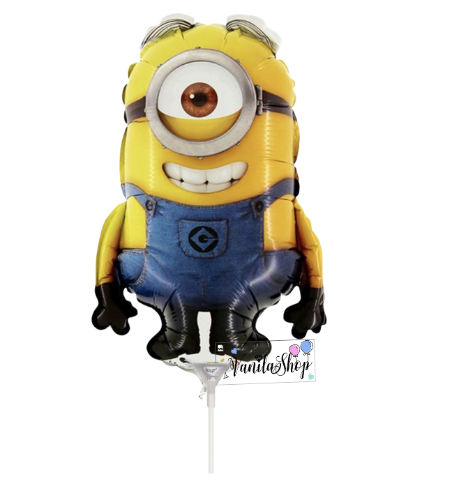 Парти Балон „Миньон-Стюарт - 37 см (Minions) + пръчка