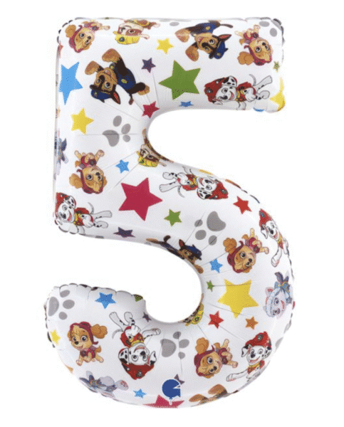 Балон - Цифра 5 /фолио/- 66 см Пес Патрул (Paw Patrol)