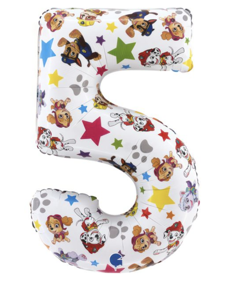 Балон - Цифра 5 /фолио/- 66 см Пес Патрул (Paw Patrol)