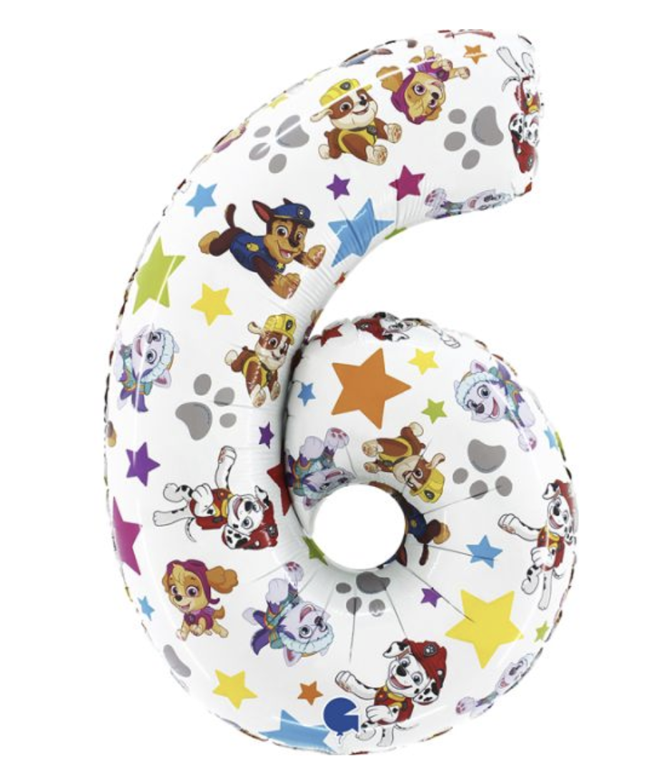 Балон - Цифра 6 /фолио/- 66 см Пес Патрул (Paw Patrol)