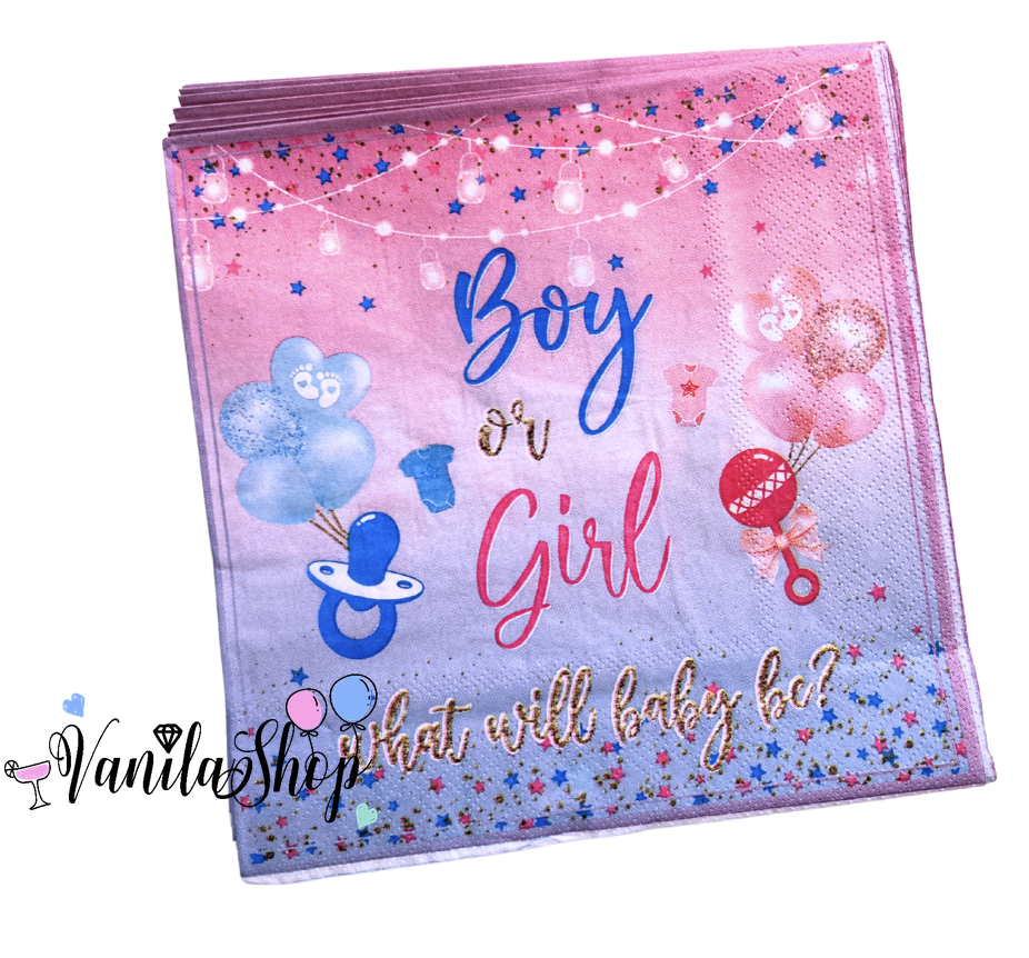 Парти салфетки "Boy or girl" 20 броя
