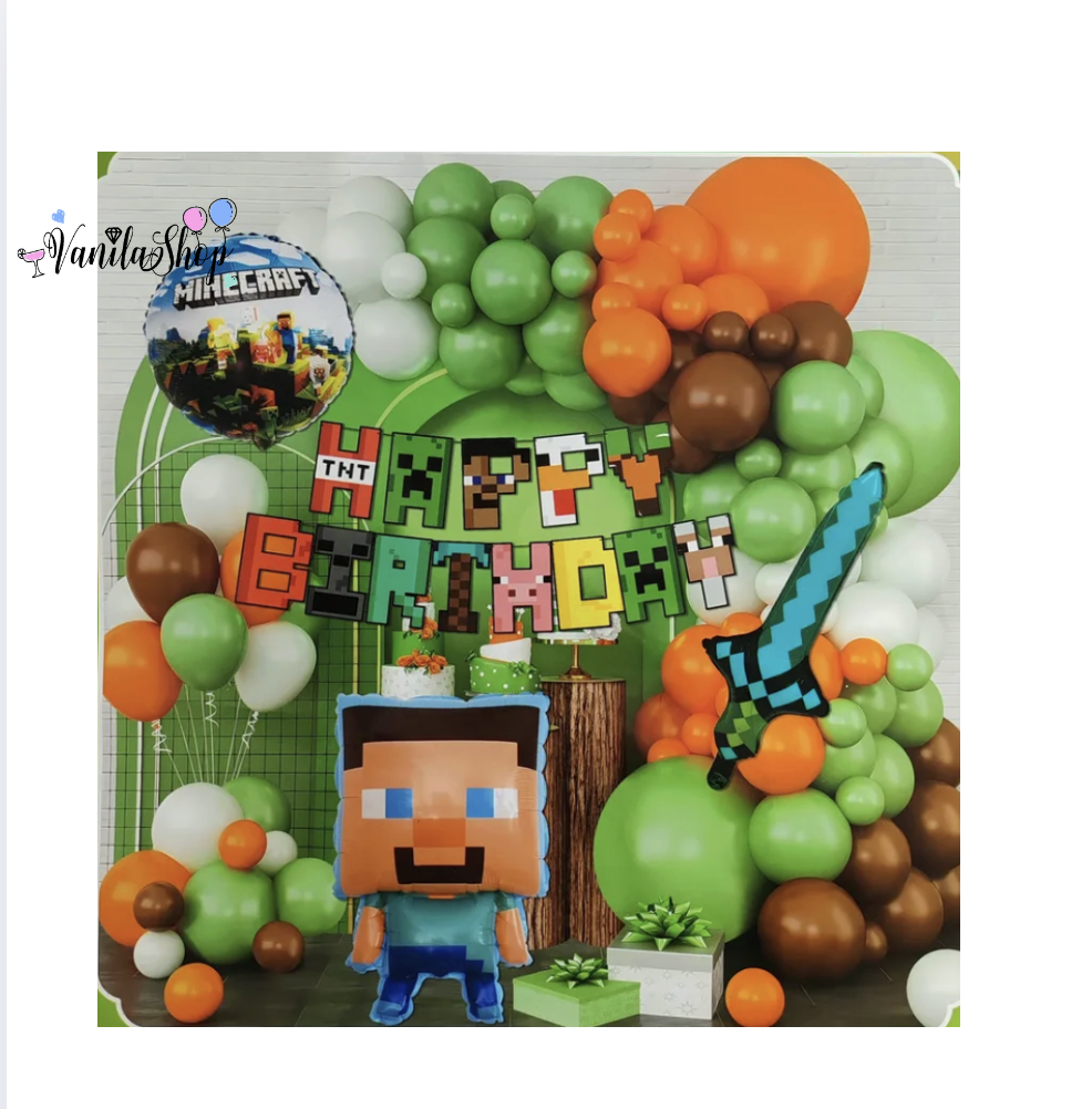 Майнкрафт Балони ТНТ (Minecraft TNT) - Комплект 60 броя + Помпа