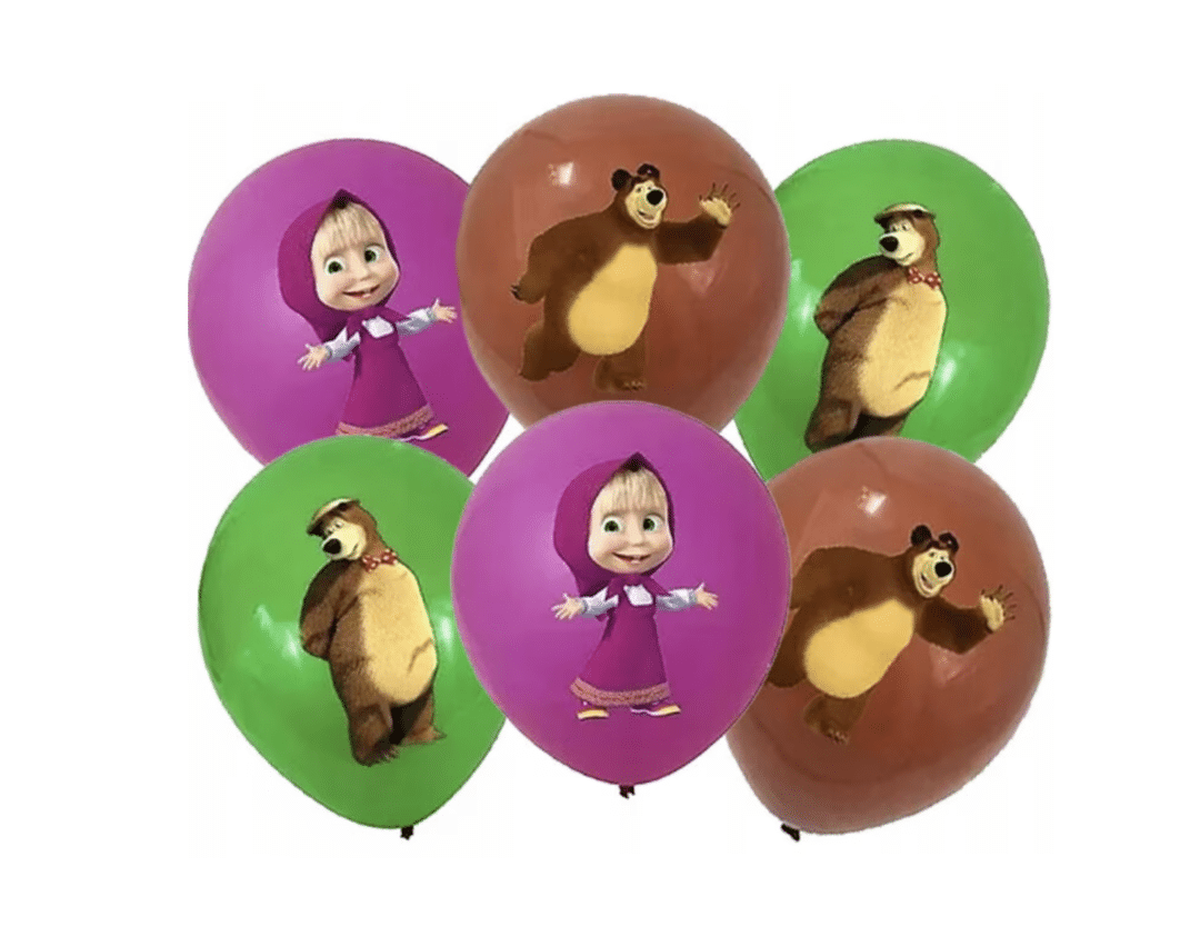 Балони латекс "Маша и Мечока"  (Masha and the Bear) - 10 броя - Image 3