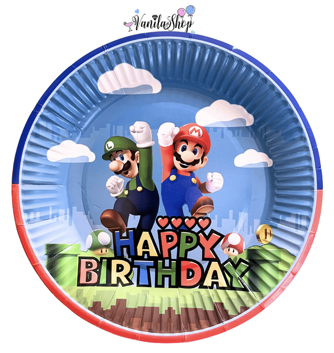 Парти чинии Супер Марио ( Super Mario Bros) - 18 см - 10 броя