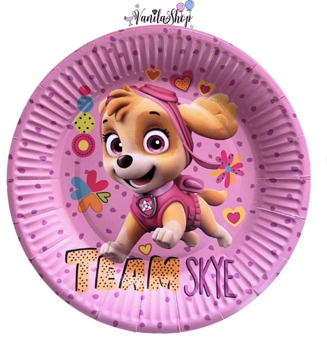 Парти чинии Пес Патрул- Paw Patrol - Skye & Everest - Скай - 10 броя - 18 см