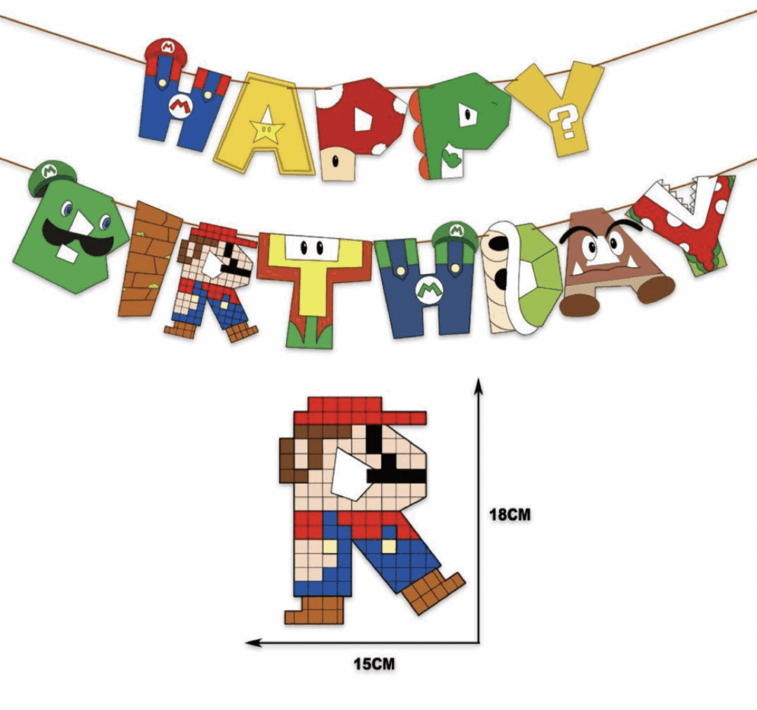 Банер Happy Birthday Супер Марио ( Super Mario Bros)