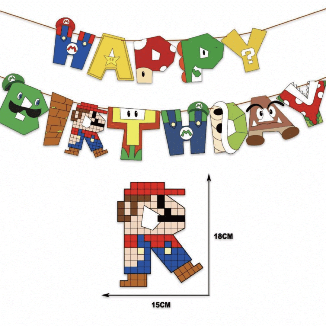 Банер Happy Birthday Супер Марио ( Super Mario Bros)