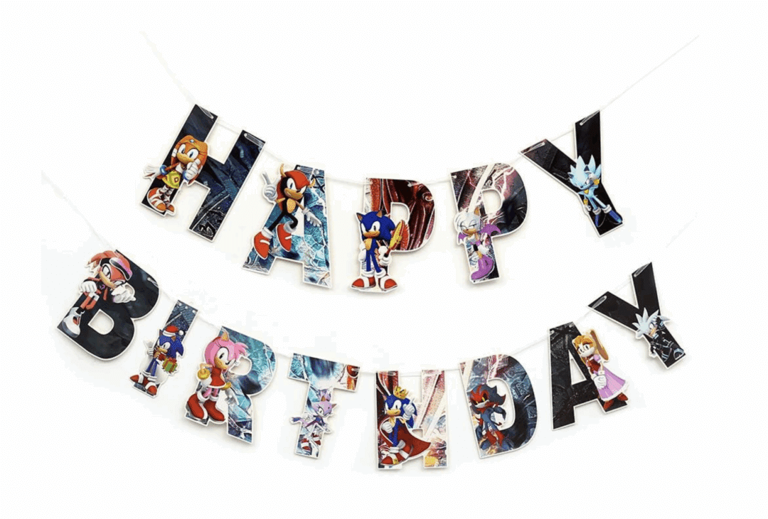 Банер Happy Birthday - Соник (Sonic)