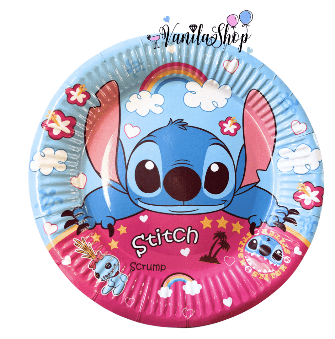 Чинии Стич (Lilo & Stitch) розови- 10 броя - 18 см