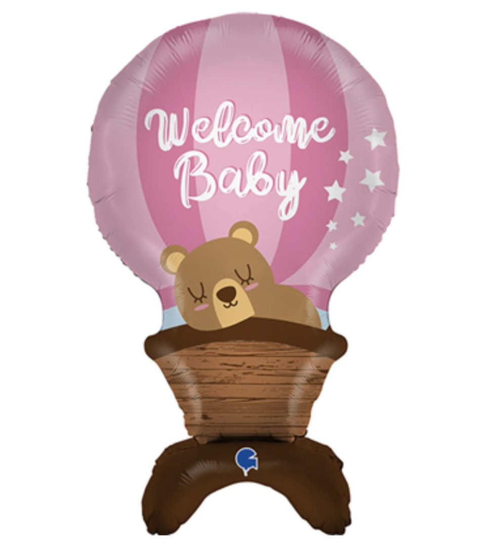 Стоящ Балон Welcome Baby - фолио 90 см розов