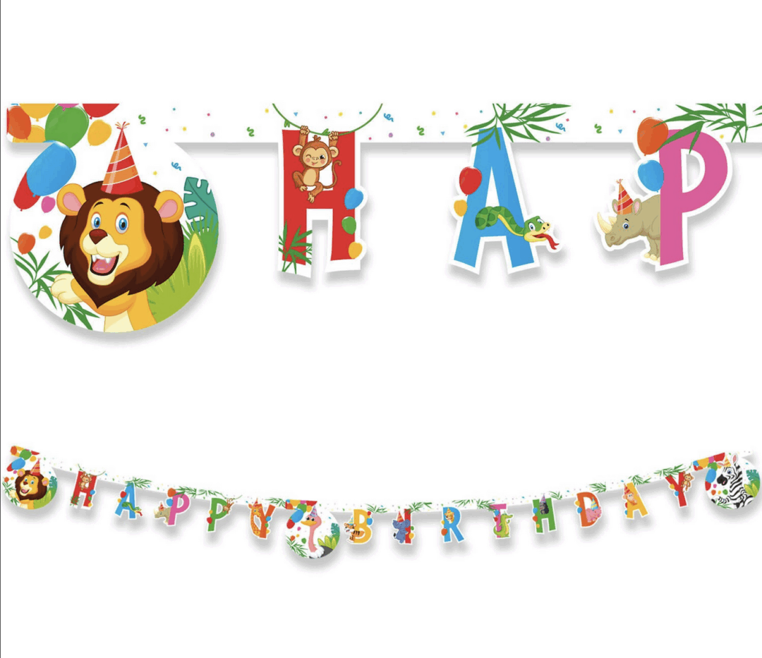 Джунгла парти Happy Birthday банер 2,1 м | Прокос