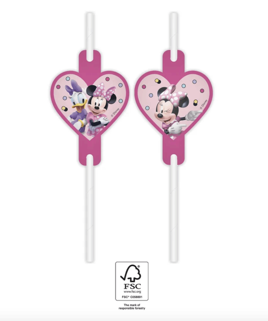 Парти сламки Мини Маус (Minnie Mouse) - 4 броя