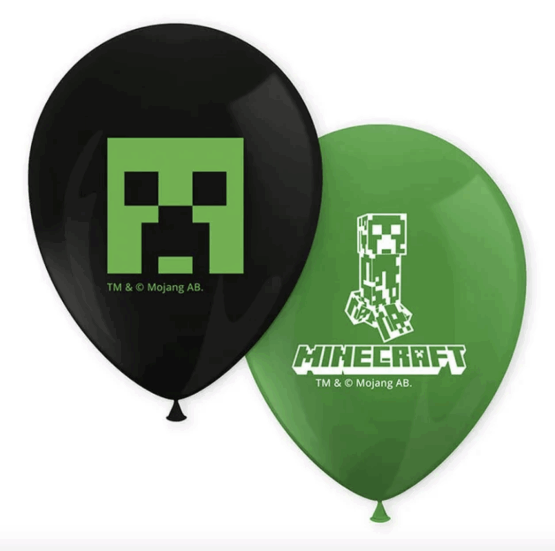 Балони „Minecraft TNT“ – 8 броя | Майнкрафт парти украса