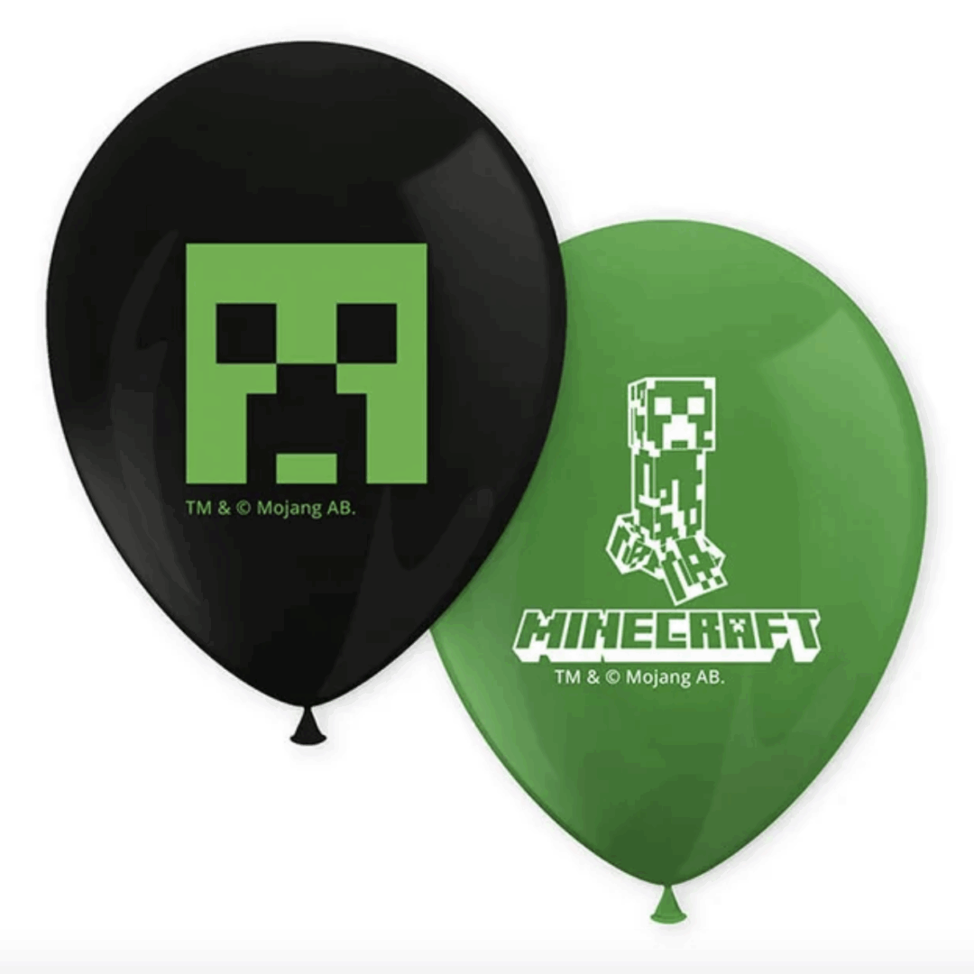 Балони „Minecraft TNT“ – 8 броя | Майнкрафт парти украса