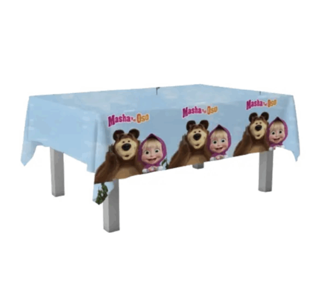Парти Покривка Маша и Мечока (Masha and the Bear) - 180 x 120 см - синя - Image 2
