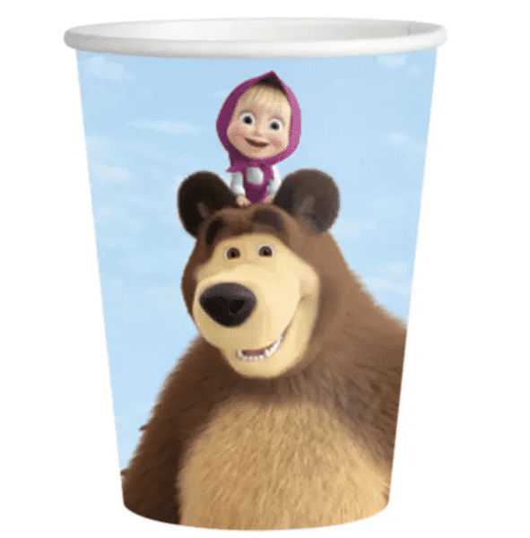 Парти чаши Маша и мечока, 250 ml, 8 броя