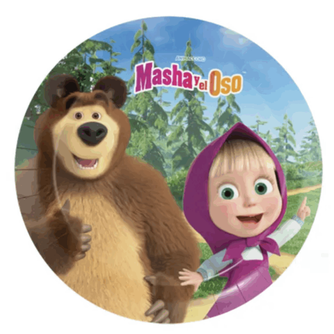 Парти чинии "Маша и Мечока  (Masha y el Oso) - 8 броя - 18 см