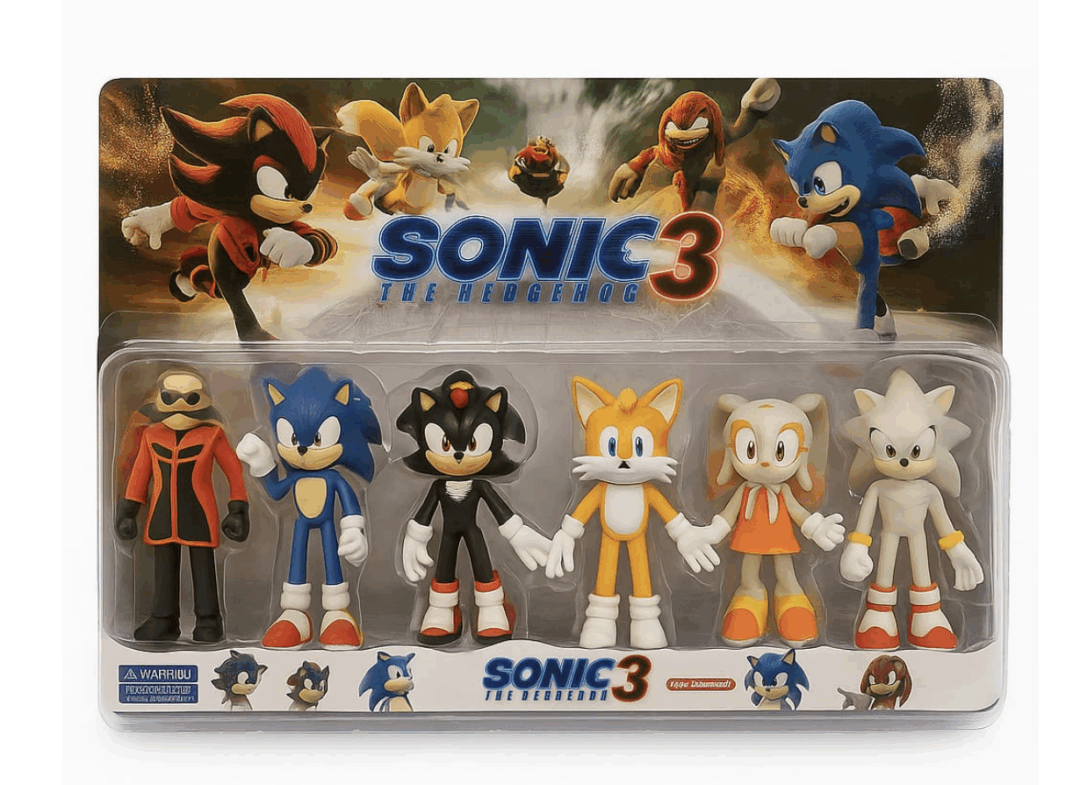 Комплект 6 броя Фигурки Соник 3, Sonic 3