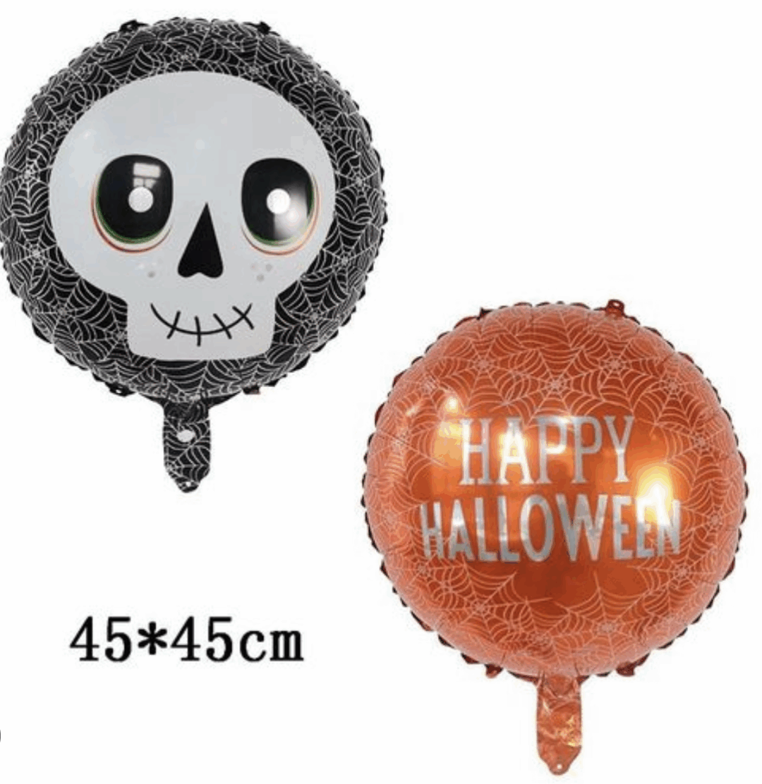 Балон Хелоуин с две лица – череп и “Happy Halloween” – фолио 45 см - Image 2