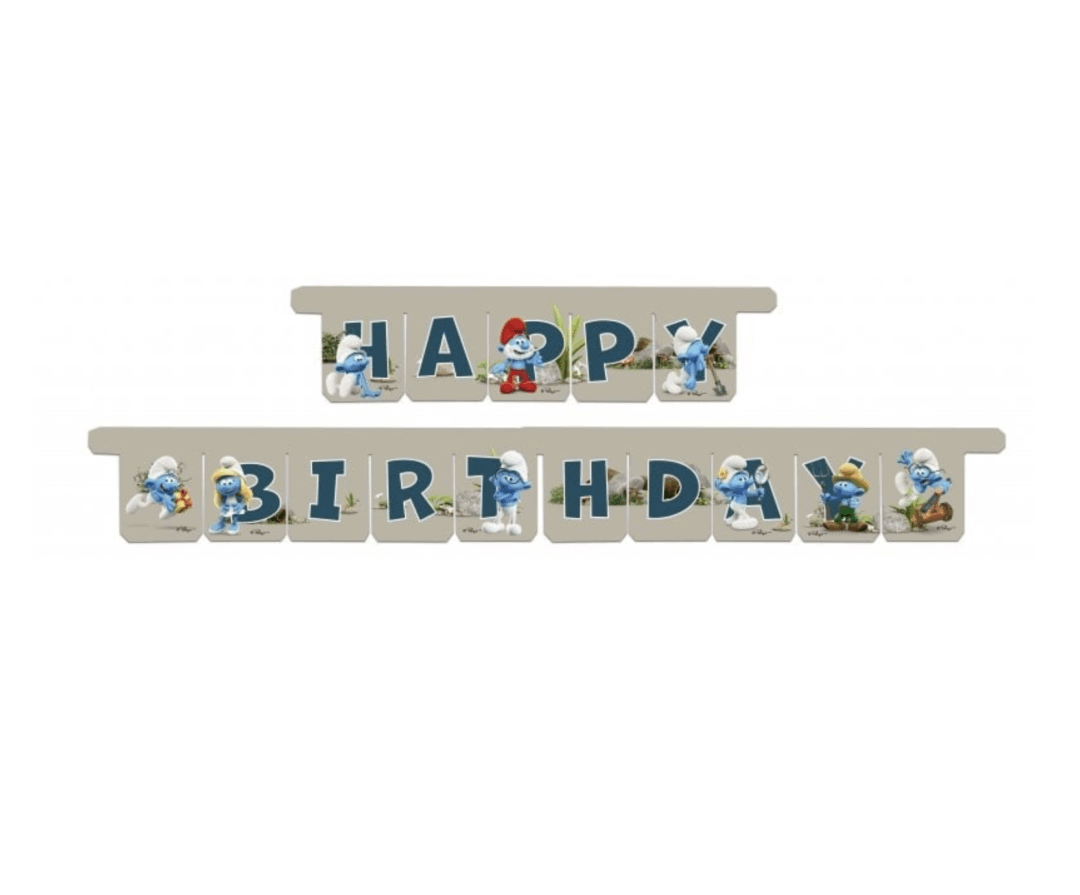 Парти банер Смърфове (The Smurfs) Happy Birthday