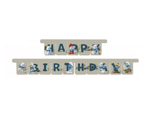 Парти банер Смърфове (The Smurfs) Happy Birthday