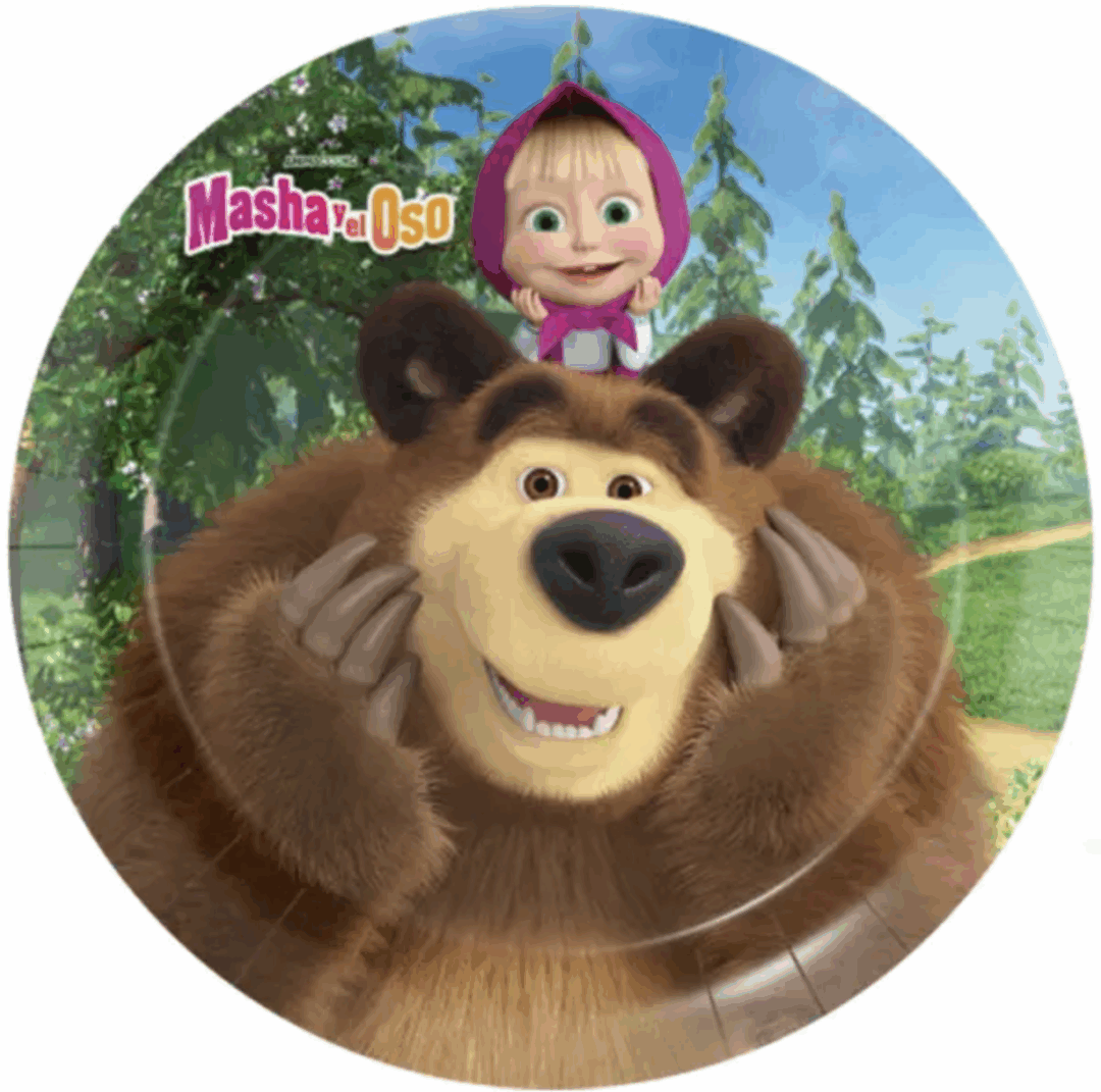 Парти чинии "Маша и Мечока (Masha y el Oso) - 8 броя - 23 см