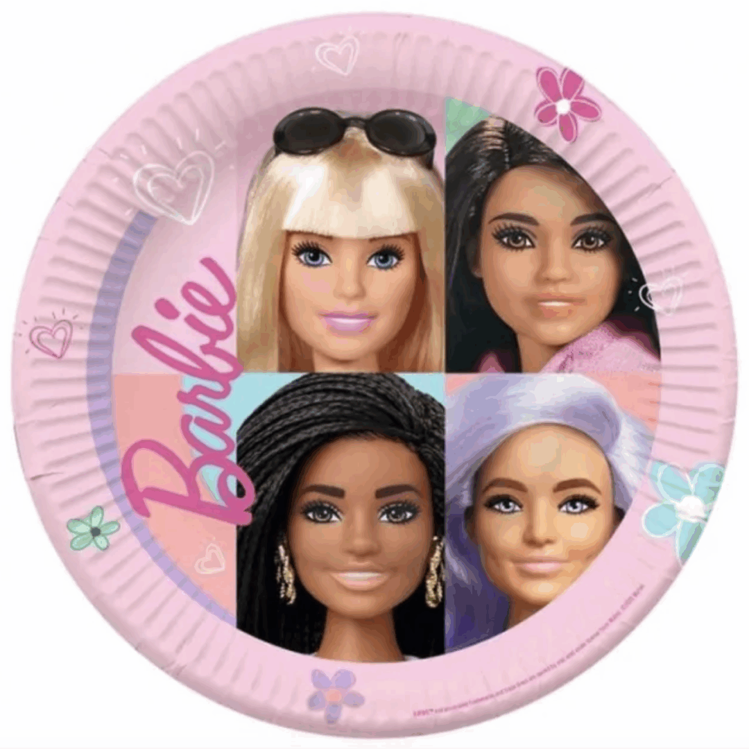 Парти чинии Барби (Barbie) - 10 броя - 23 см вариант 2