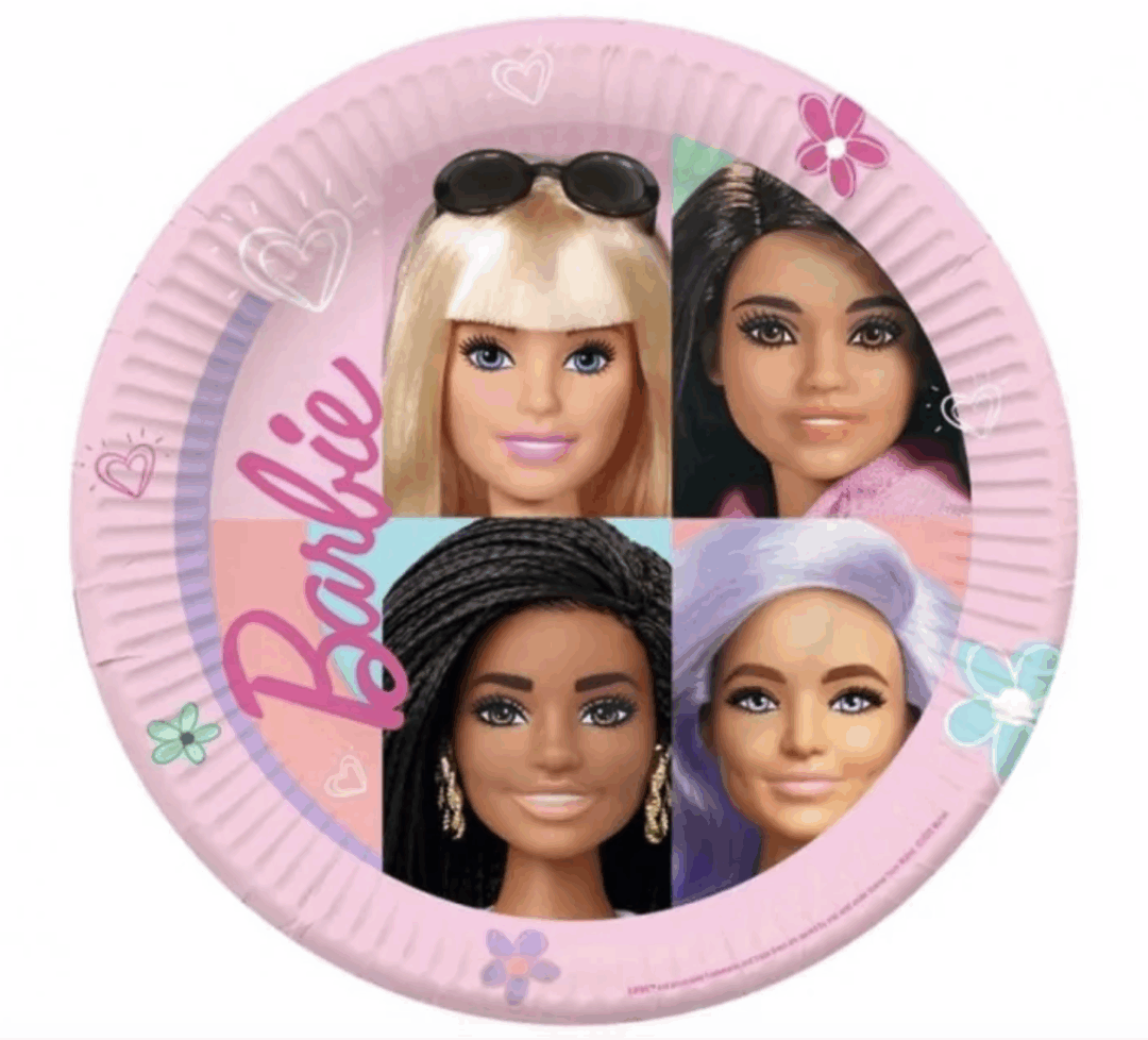 Парти чинии Барби (Barbie) - 10 броя - 23 см вариант 2
