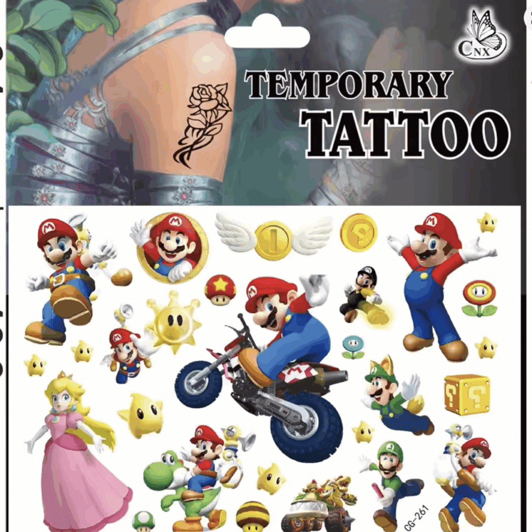 Детски татуировки Супер Марио (Super Mario)