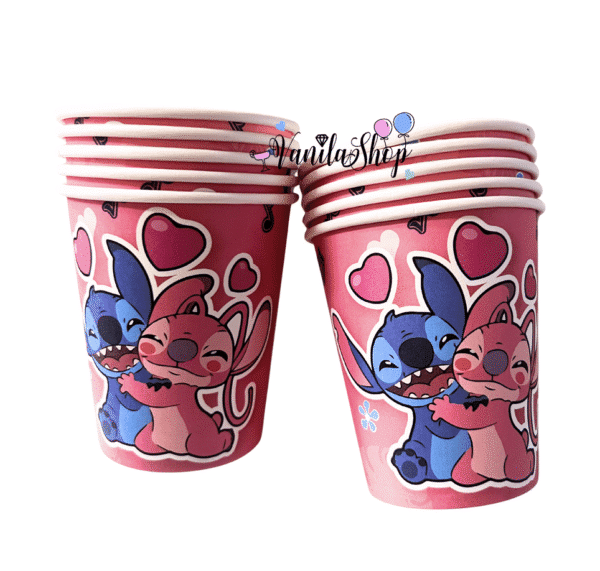 Парти чаши Стич (Stitch) - 10 броя розови