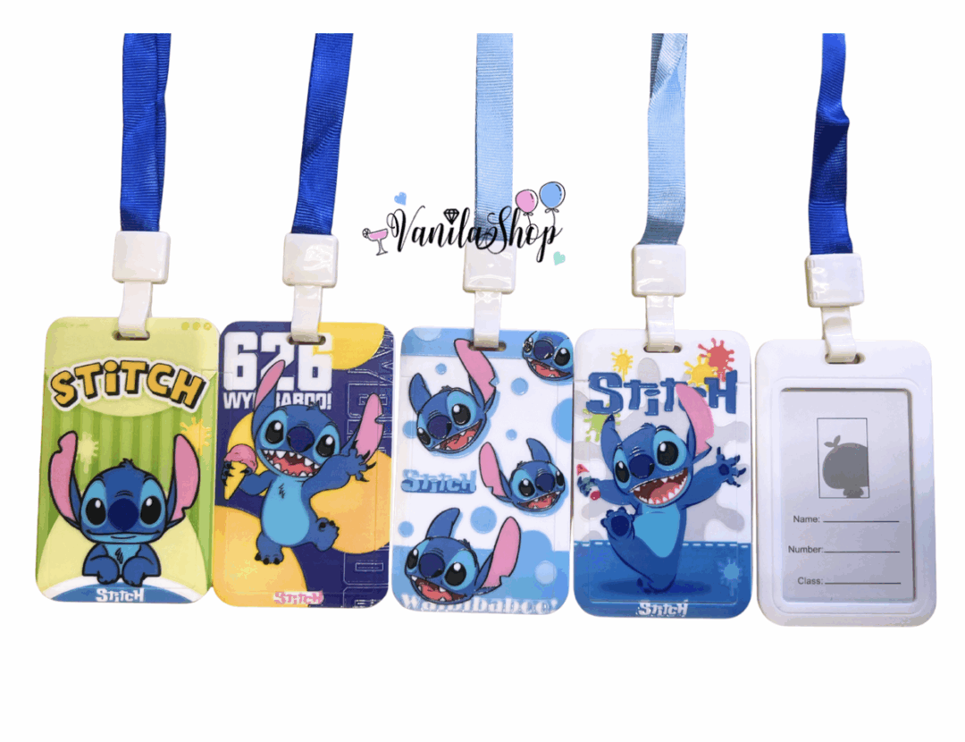 Детски Вертикален Бадж Стич (Stitch) с лента – 7.5 x 12.5 см