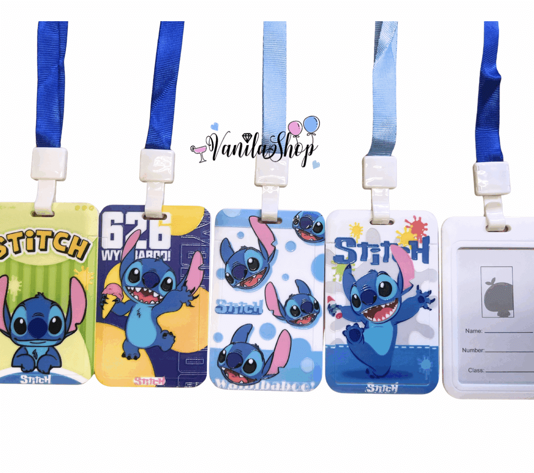 Детски Вертикален Бадж Стич (Stitch) с лента – 7.5 x 12.5 см