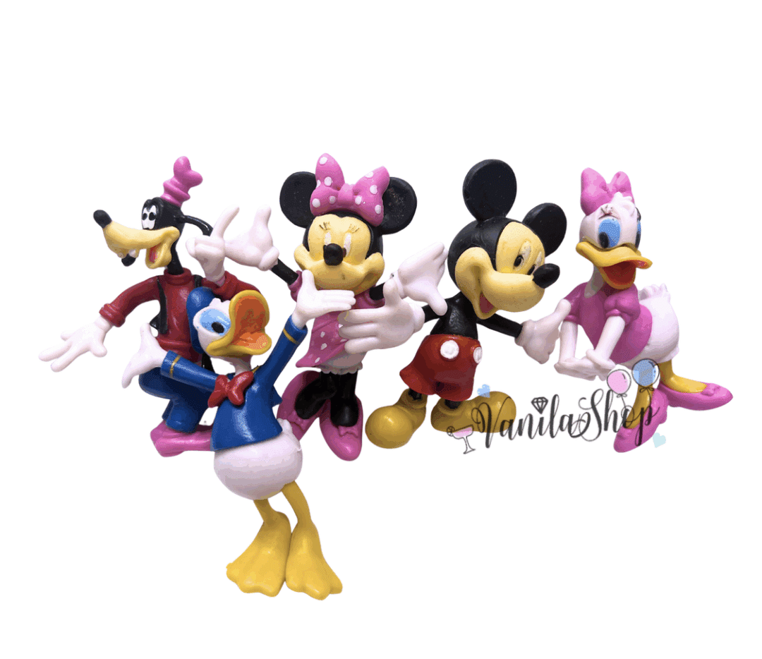 Фигурки за торта Мики и Мини Маус (Mickey & Minnie Mouse) пластмасови - 5 броя - Image 3