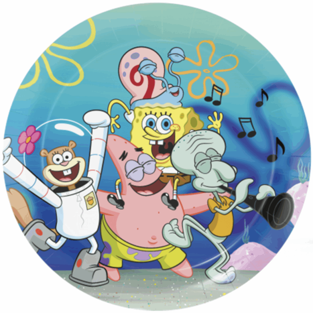 Парти чинии Спондж Боб (SpongeBob) – 8 броя, Ø 18 см