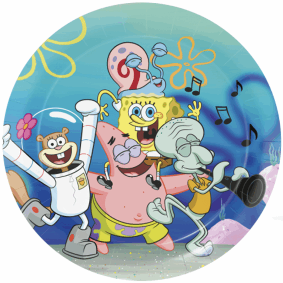 Парти чинии Спондж Боб (SpongeBob) – 8 броя, Ø 23 см
