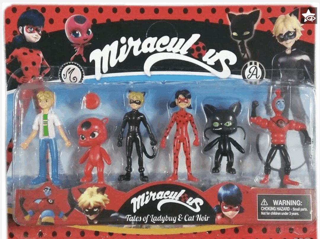 Комплект фигурки Miraculous - Калинката и Черния котарак -6 броя