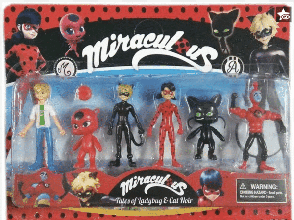 Комплект фигурки Miraculous - Калинката и Черния котарак -6 броя