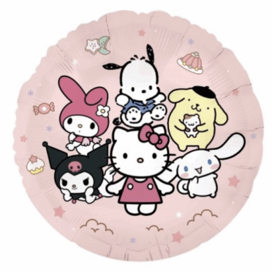 Балон Кити и Куроми "Hello Kitty Kuromi" - фолио - 46 см