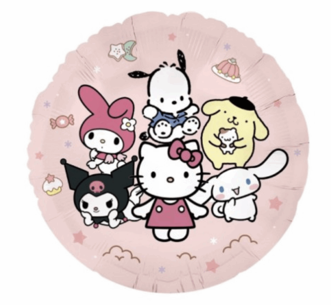 Балон Кити и Куроми "Hello Kitty Kuromi" - фолио - 46 см