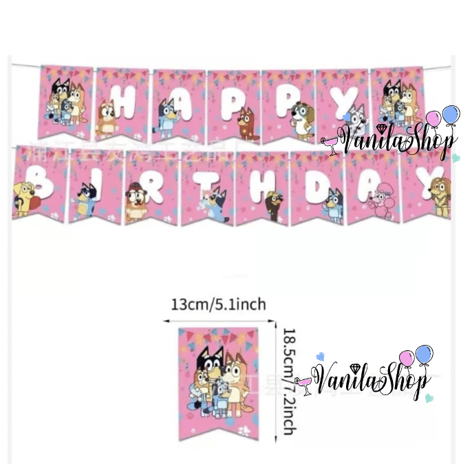 Банер Happy Birthday Bluey Bingo - Блуи -2,5 матра