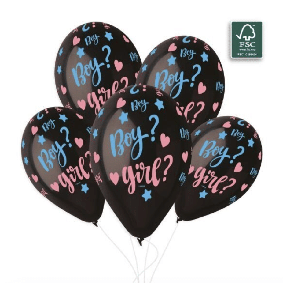 Балони за разкриване пола на Бебето - Boy or Girl - 5 броя